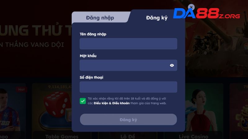 Hướng Dẫn Tân Thủ Đăng Ký Da88 Thành Công Ngay Lần Đầu 2 Form đăng ký tài khoản nhà cái cực kì dễ giúp bet thủ nhanh chóng có tài khoản chơi game